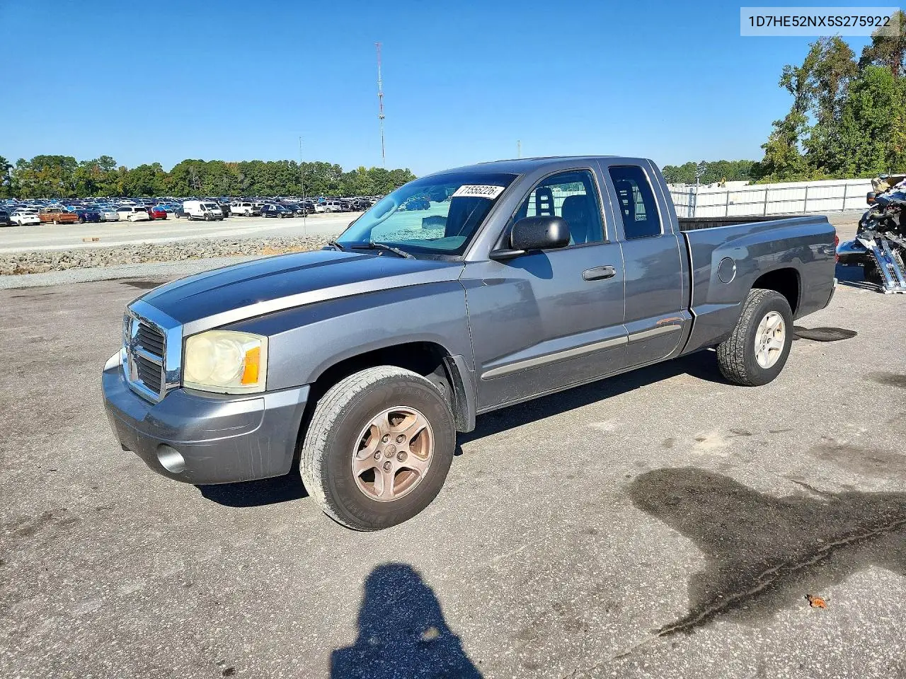 DODGE DAKOTA 2005, VIN 1D7HE52NX5S275922