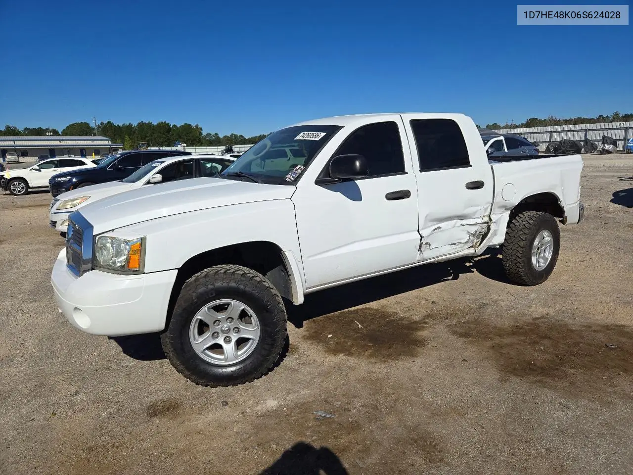DODGE DAKOTA 2006, VIN 1D7HE48K06S624028