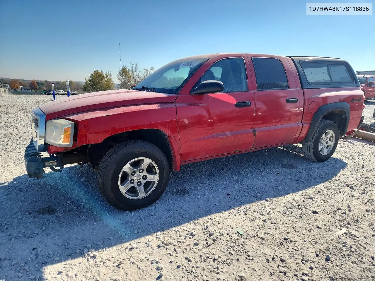 DODGE DAKOTA 2007, VIN 1D7HW48K17S118836