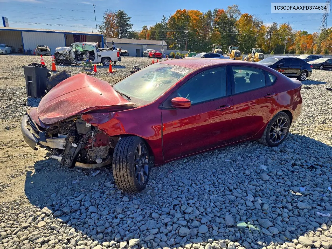 DODGE DART 2015, VIN 1C3CDFAAXFD374634