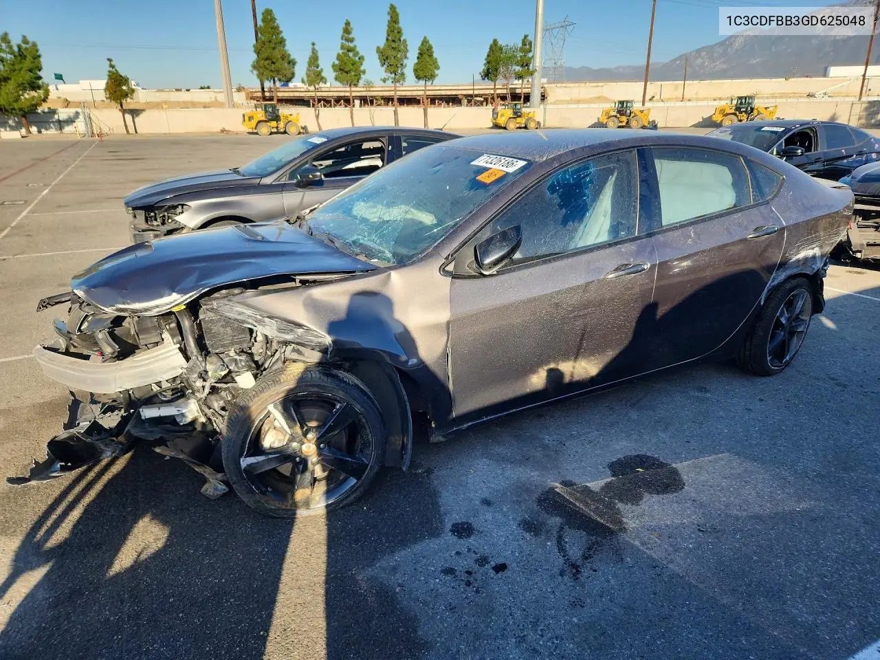 DODGE DART 2016, VIN 1C3CDFBB3GD625048