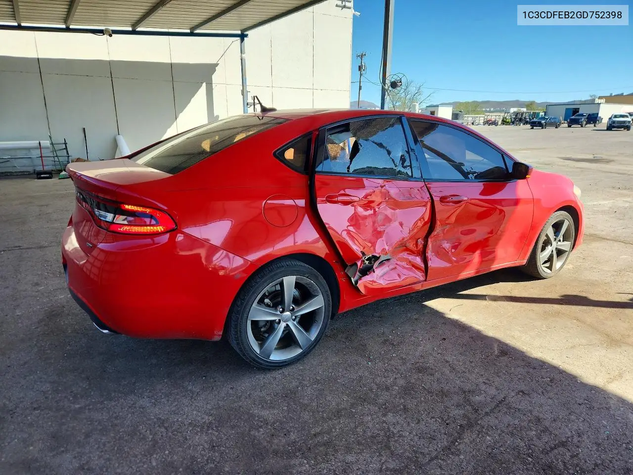 2016 DODGE DART VIN 1C3CDFEB2GD752398 — фото 3