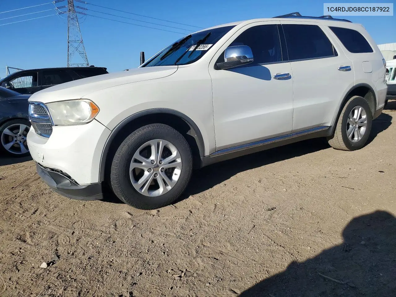 DODGE DURANGO 2012, VIN 1C4RDJDG8CC187922