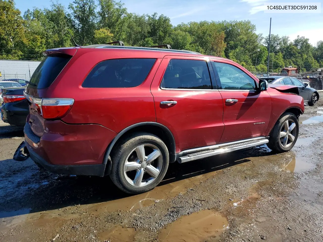 2013 DODGE DURANGO VIN 1C4SDJET3DC591208 — фото 3
