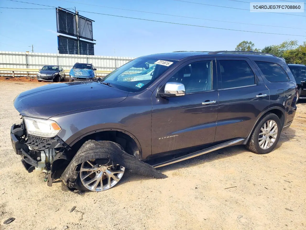 DODGE DURANGO 2015, VIN 1C4RDJEG7FC708860