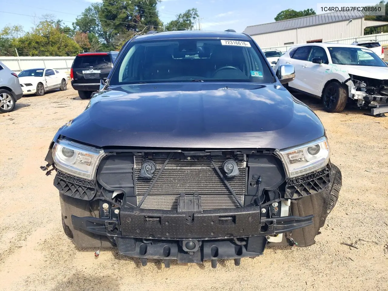 2015 DODGE DURANGO VIN 1C4RDJEG7FC708860 — фото 5