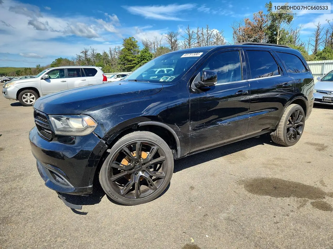 DODGE DURANGO 2017, VIN 1C4RDHDG7HC660533