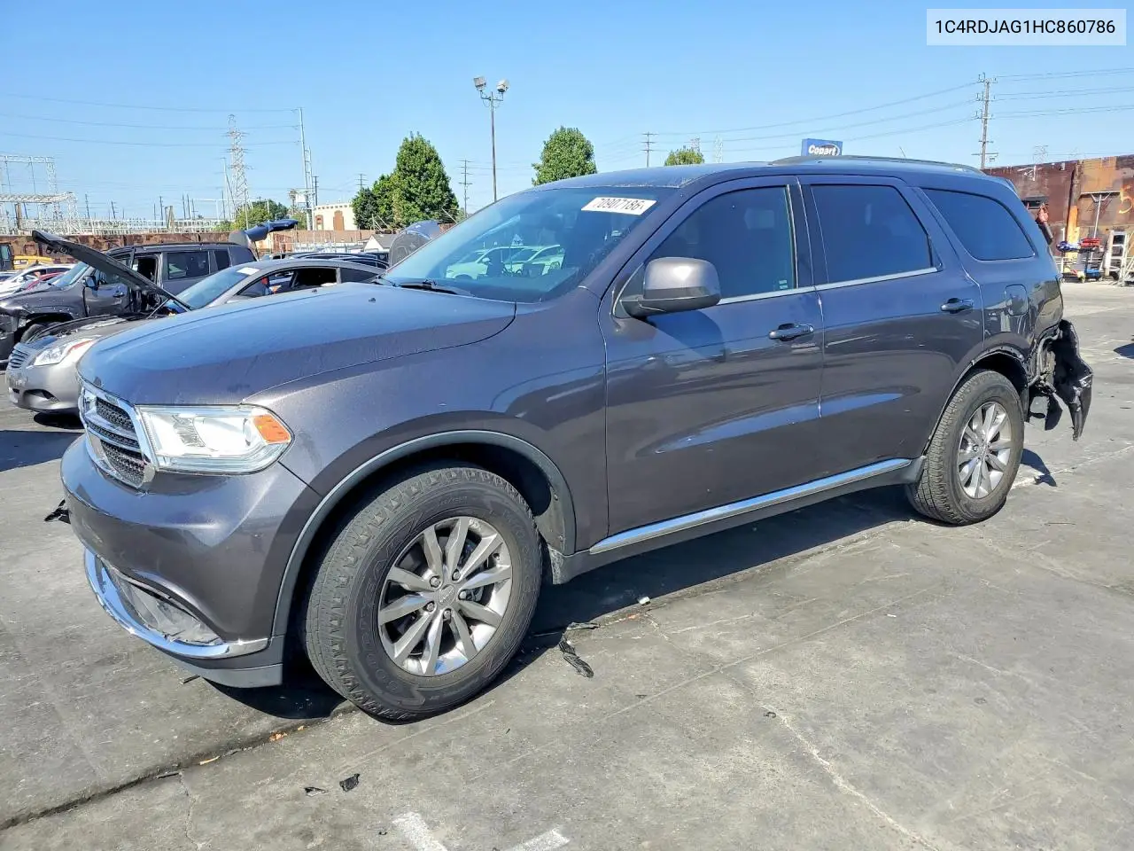 DODGE DURANGO 2017, VIN 1C4RDJAG1HC860786