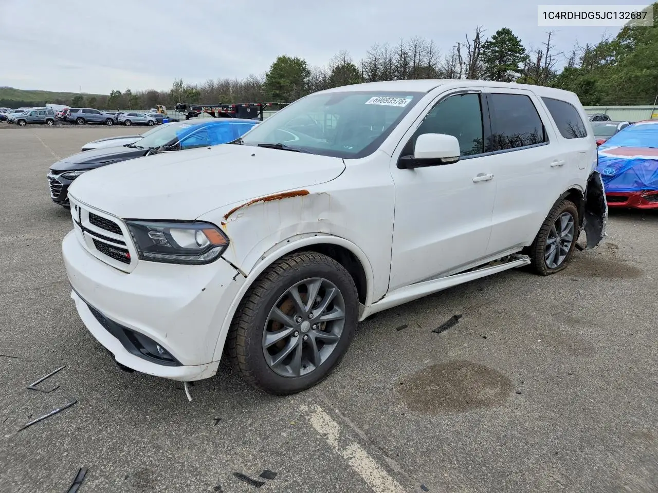 DODGE DURANGO 2018, VIN 1C4RDHDG5JC132687