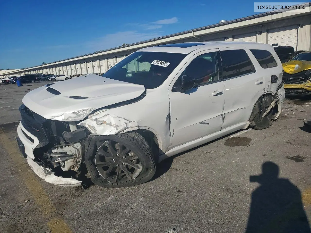 DODGE DURANGO 2018, VIN 1C4SDJCT3JC474355