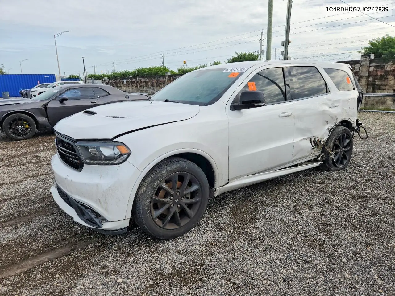 DODGE DURANGO 2018, VIN 1C4RDHDG7JC247839
