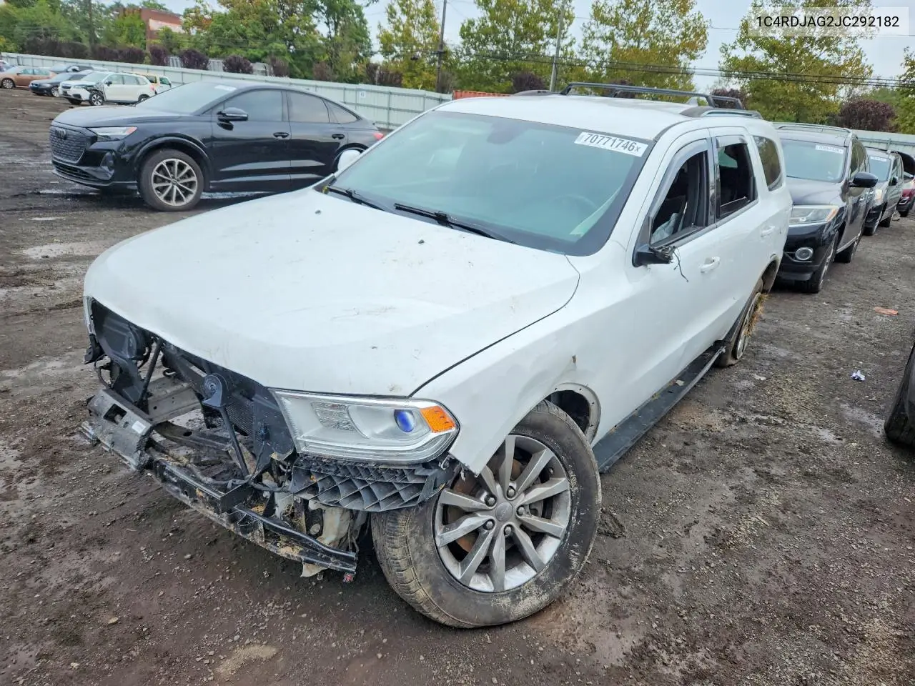 DODGE DURANGO 2018, VIN 1C4RDJAG2JC292182