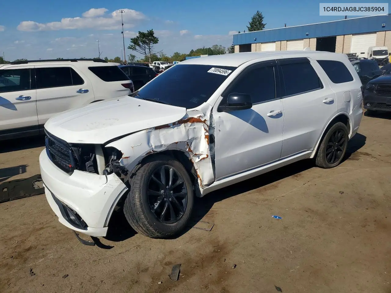 DODGE DURANGO 2018, VIN 1C4RDJAG8JC385904
