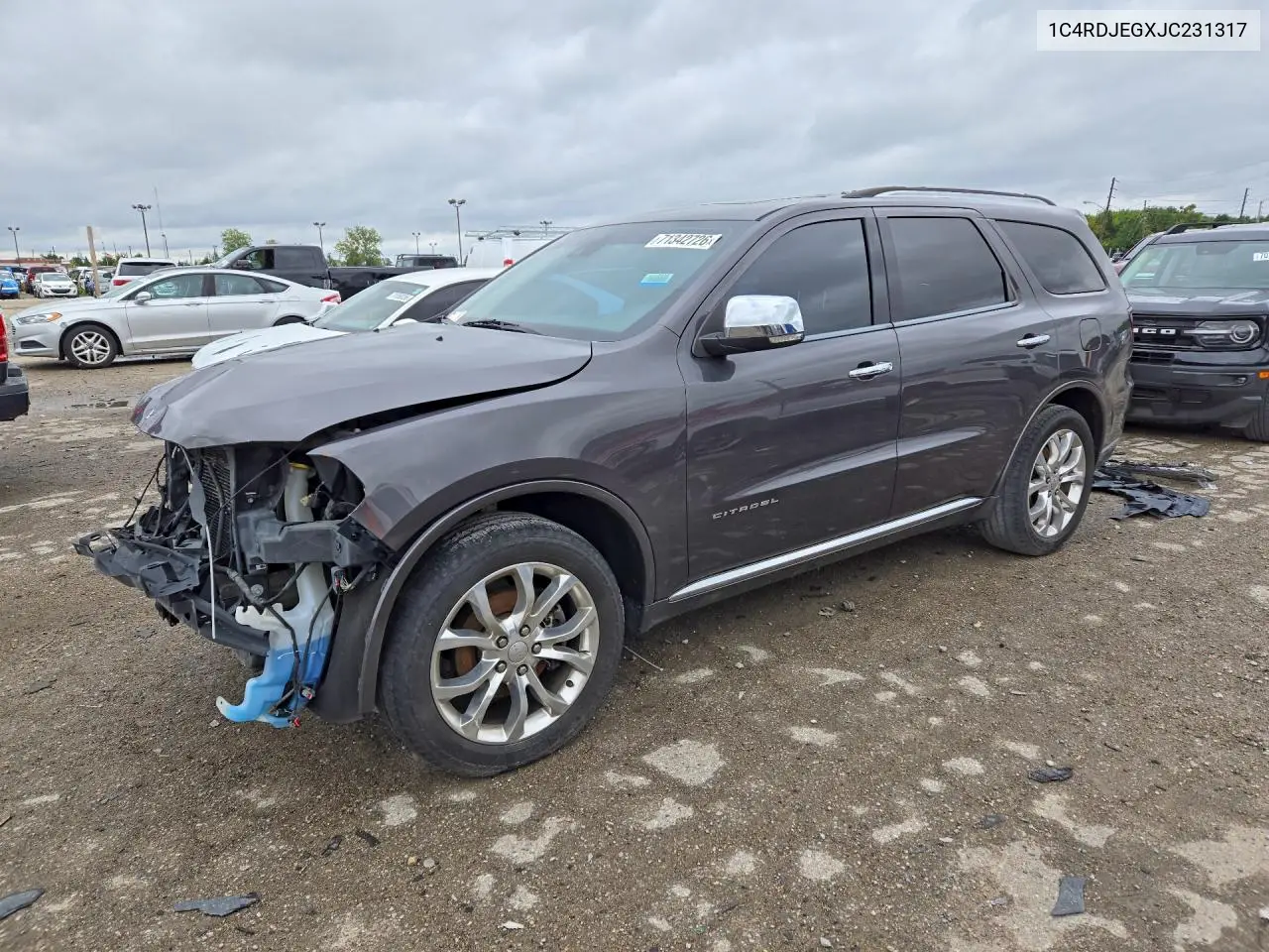 DODGE DURANGO 2018, VIN 1C4RDJEGXJC231317