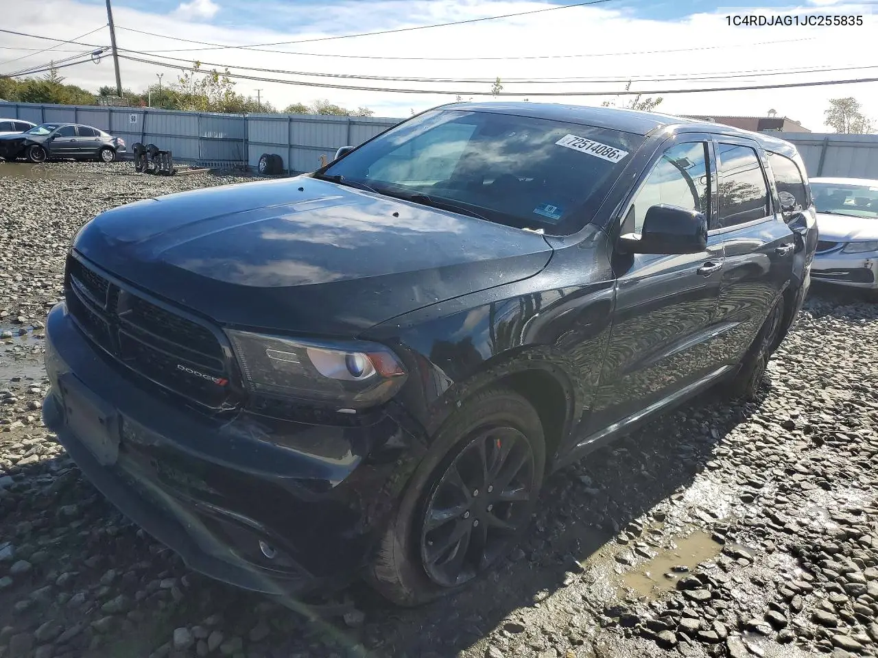DODGE DURANGO 2018, VIN 1C4RDJAG1JC255835