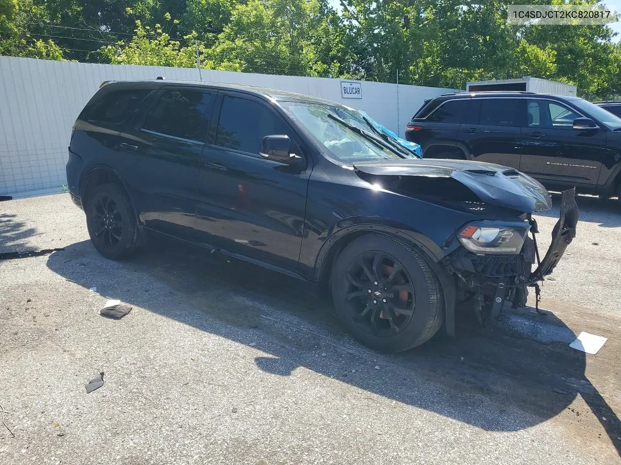 2019 DODGE DURANGO VIN 1C4SDJCT2KC820817 — фото 4