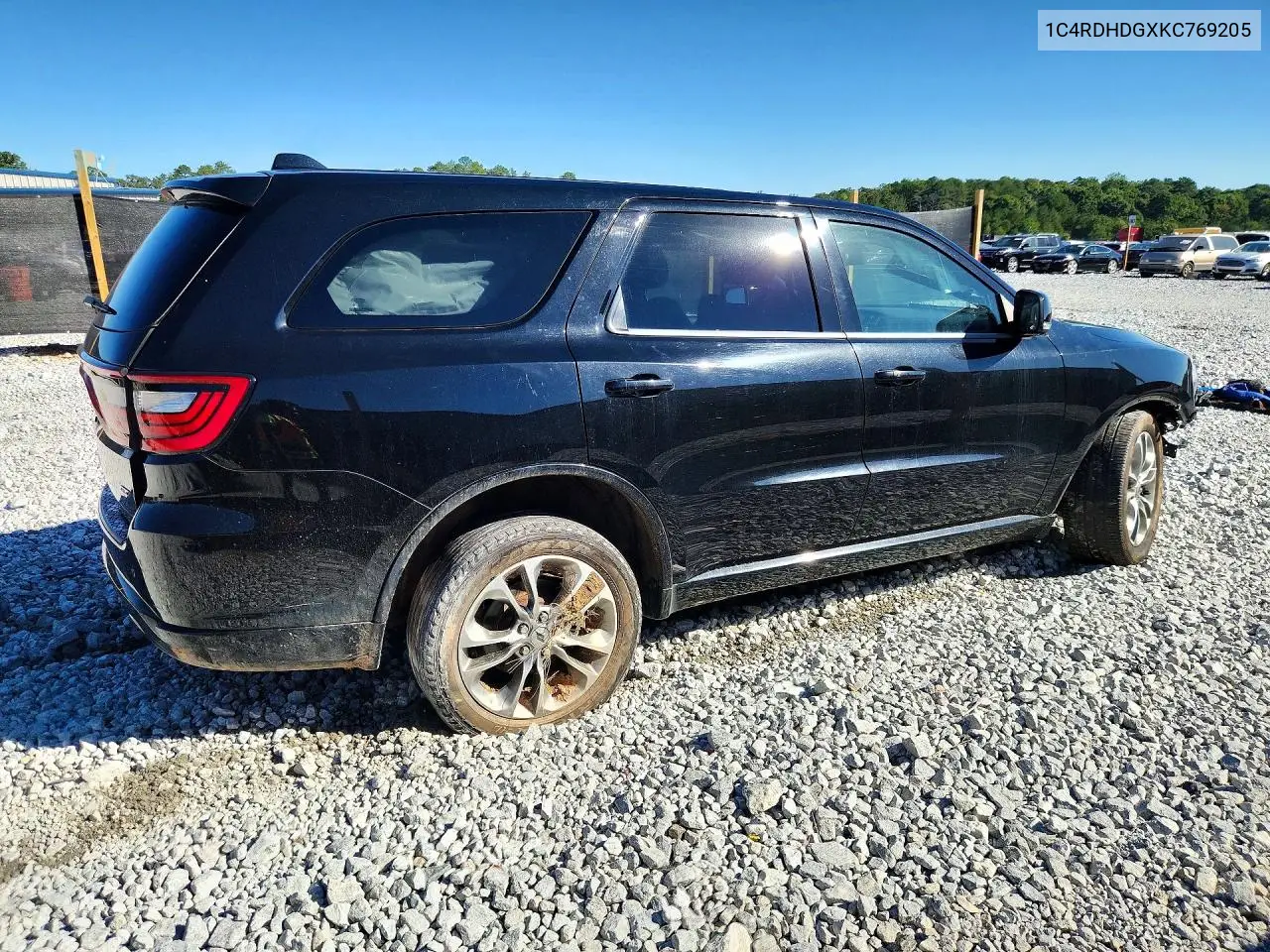 2019 DODGE DURANGO VIN 1C4RDHDGXKC769205 — фото 3