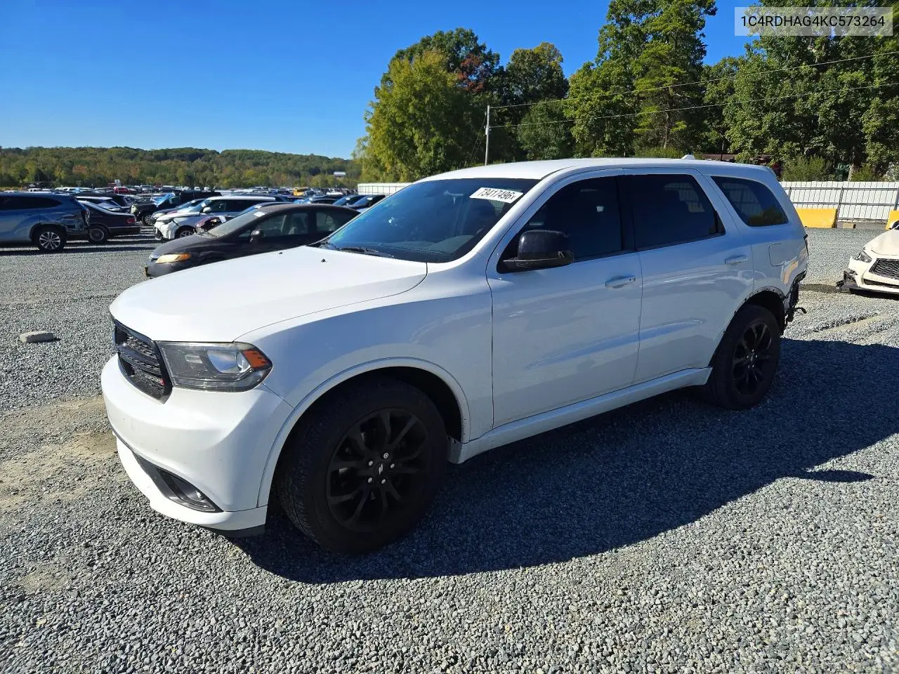 DODGE DURANGO 2019, VIN 1C4RDHAG4KC573264