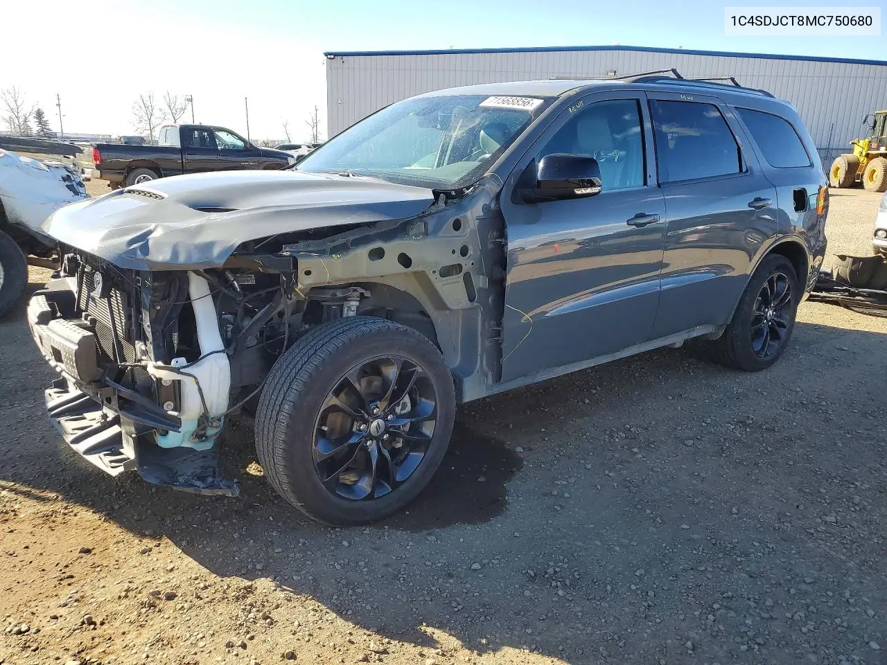 DODGE DURANGO 2021, VIN 1C4SDJCT8MC750680