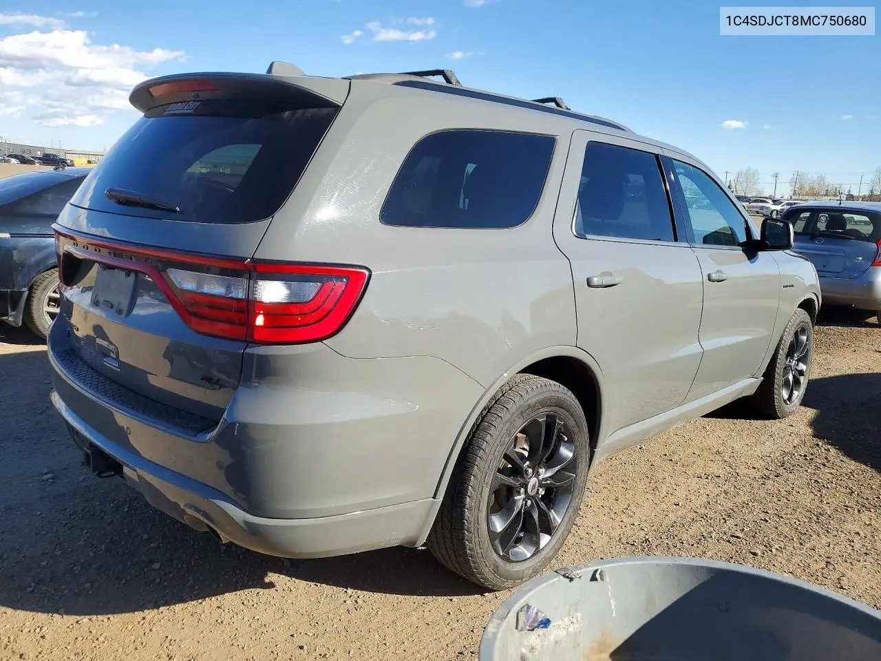 2021 DODGE DURANGO VIN 1C4SDJCT8MC750680 — фото 3