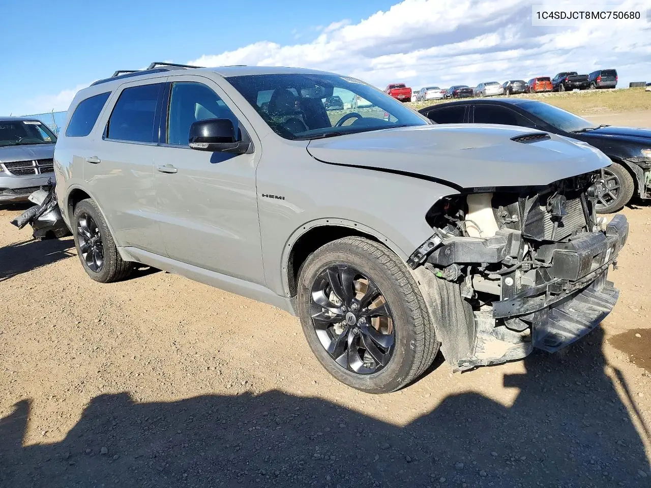 2021 DODGE DURANGO VIN 1C4SDJCT8MC750680 — фото 4
