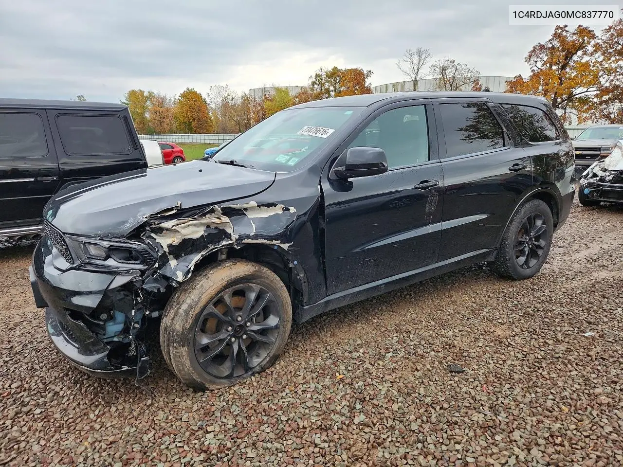 DODGE DURANGO 2021, VIN 1C4RDJAG0MC837770