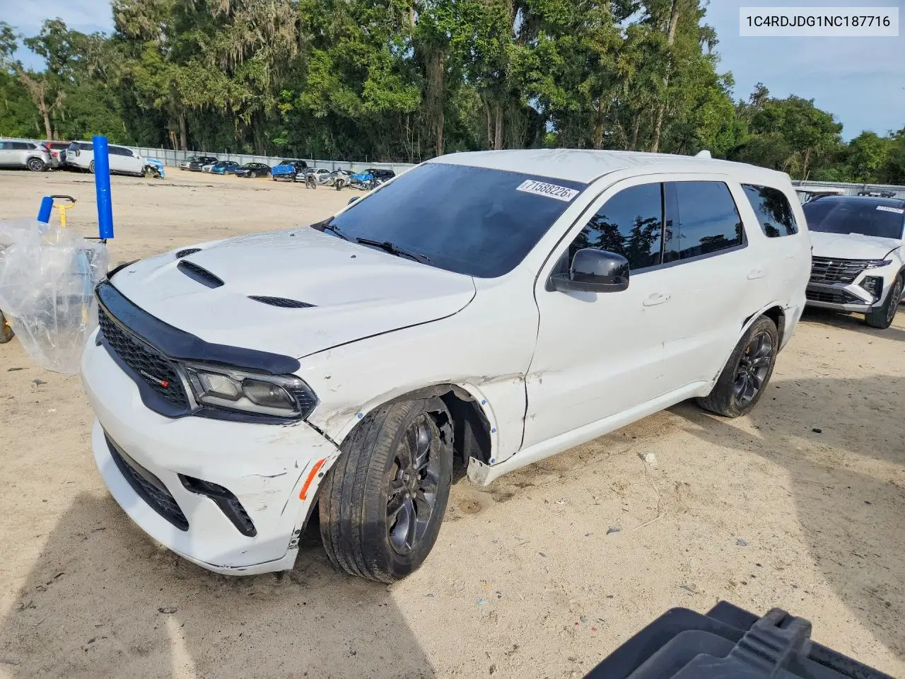 DODGE DURANGO 2022, VIN 1C4RDJDG1NC187716