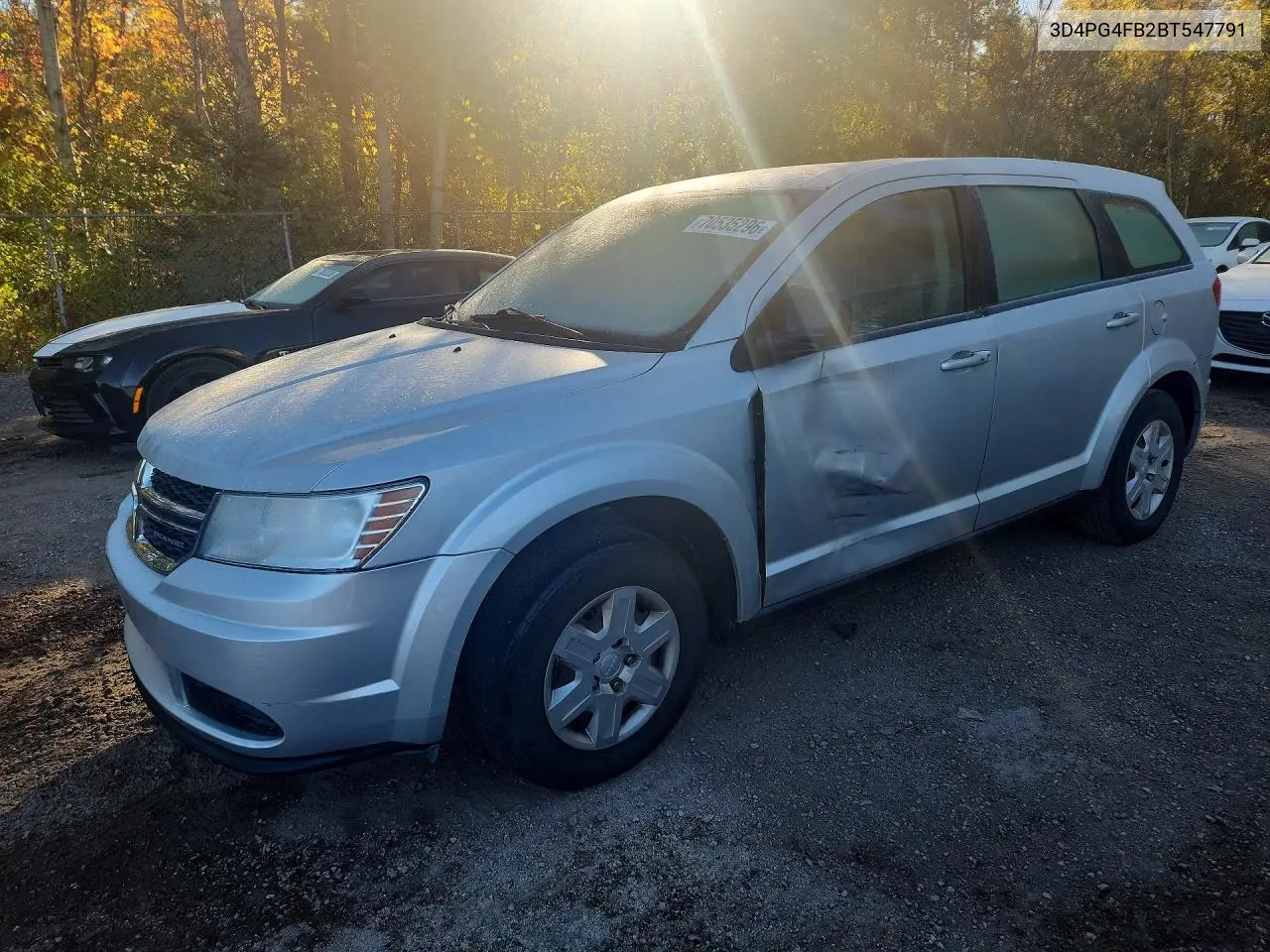 DODGE JOURNEY 2011, VIN 3D4PG4FB2BT547791