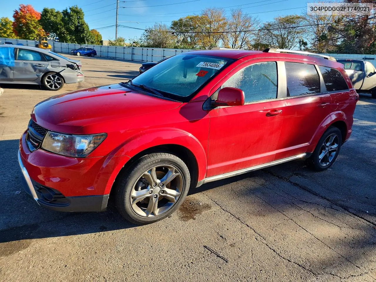 DODGE JOURNEY 2015, VIN 3C4PDDGG2FT749021