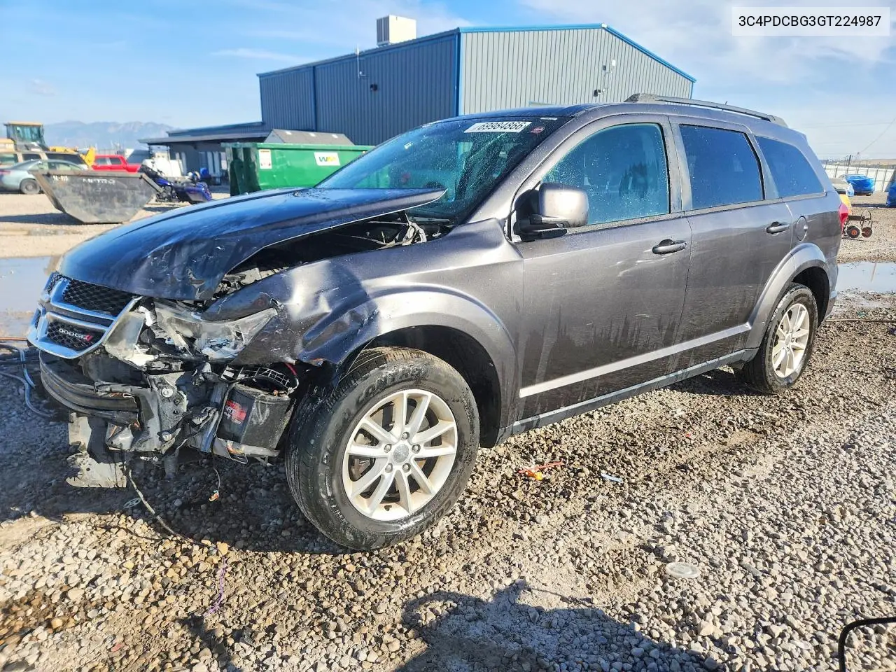 DODGE JOURNEY 2016, VIN 3C4PDCBG3GT224987