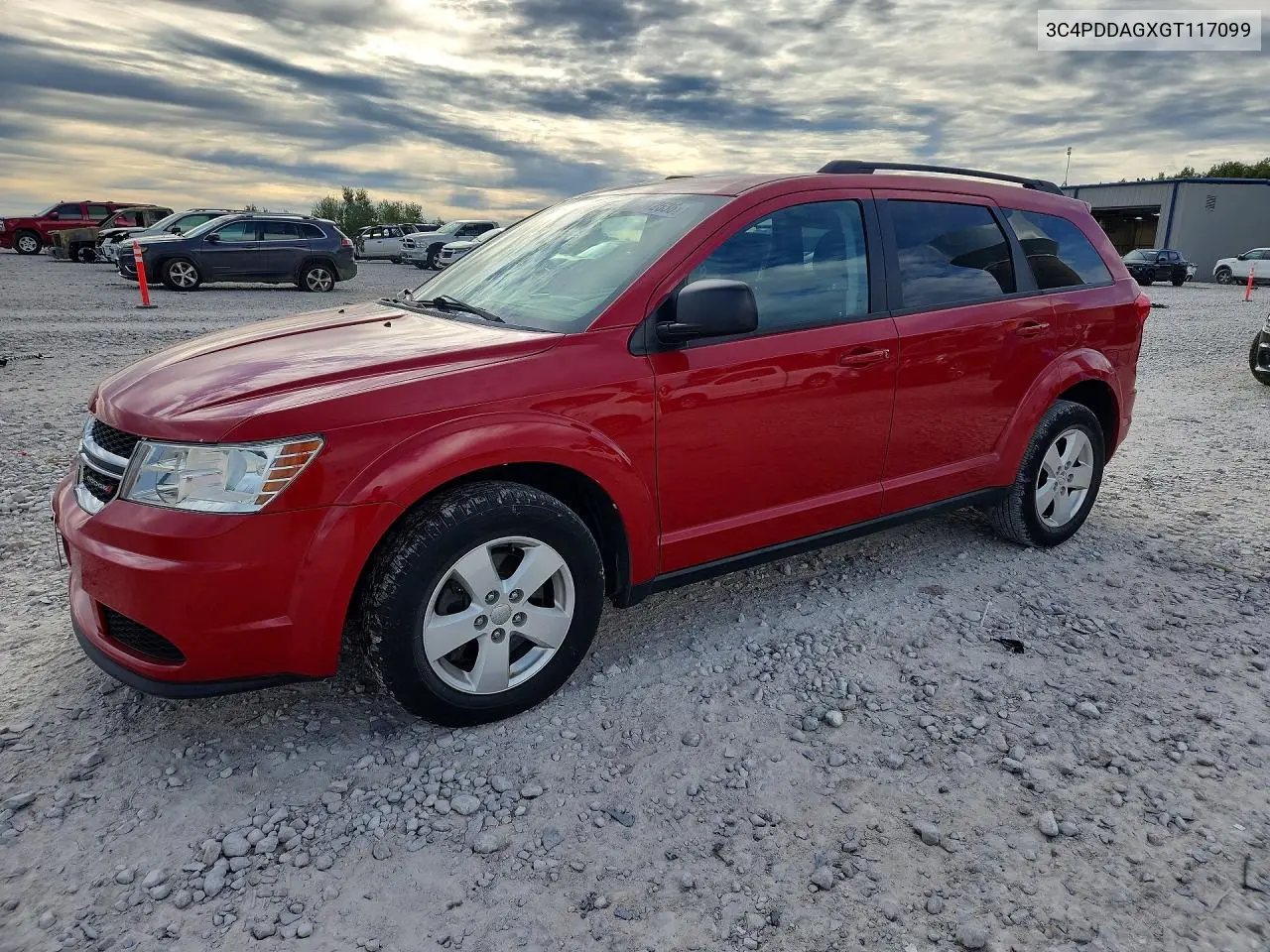 DODGE JOURNEY 2016, VIN 3C4PDDAGXGT117099