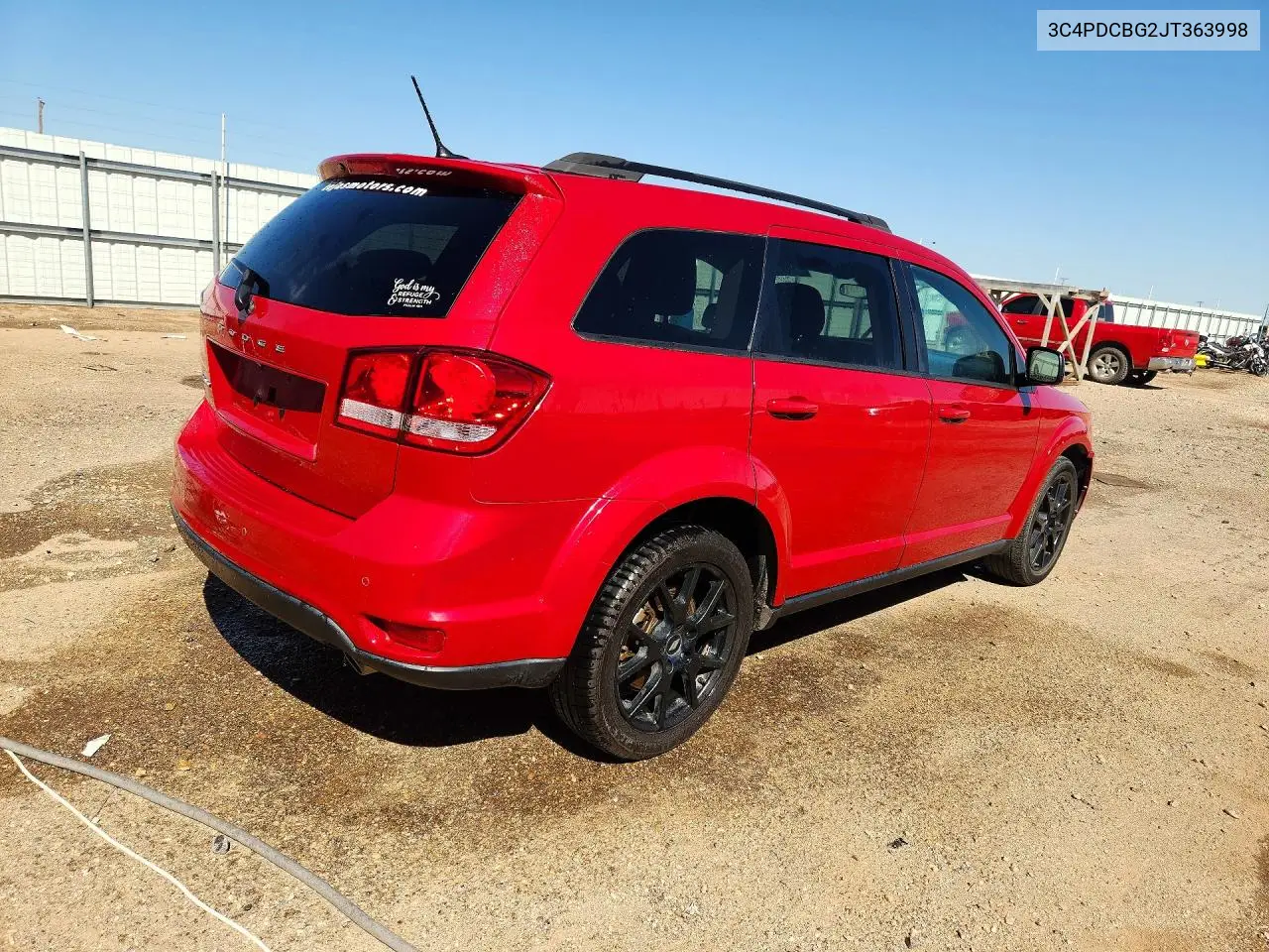 2018 DODGE JOURNEY VIN 3C4PDCBG2JT363998 — фото 3