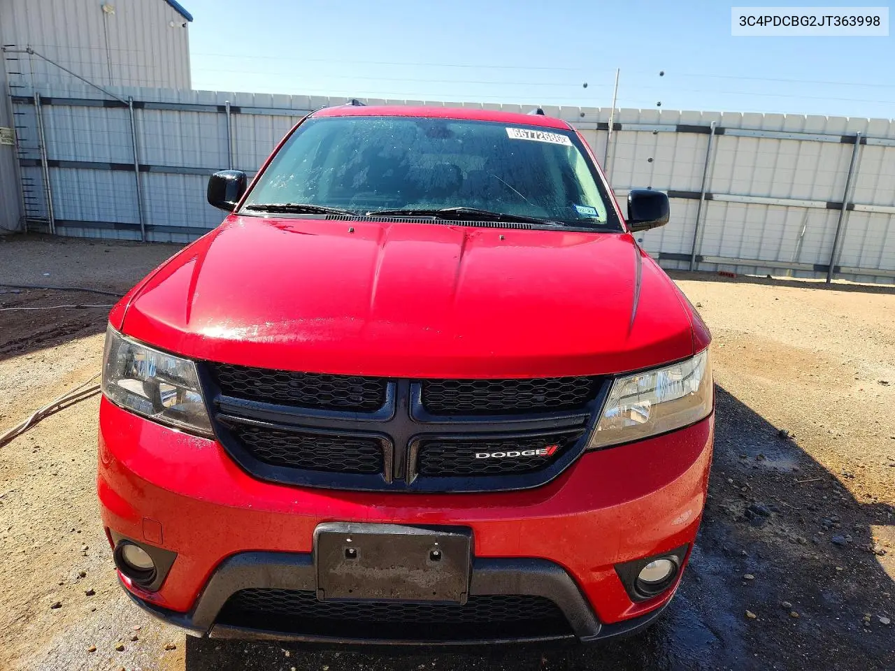 2018 DODGE JOURNEY VIN 3C4PDCBG2JT363998 — фото 5