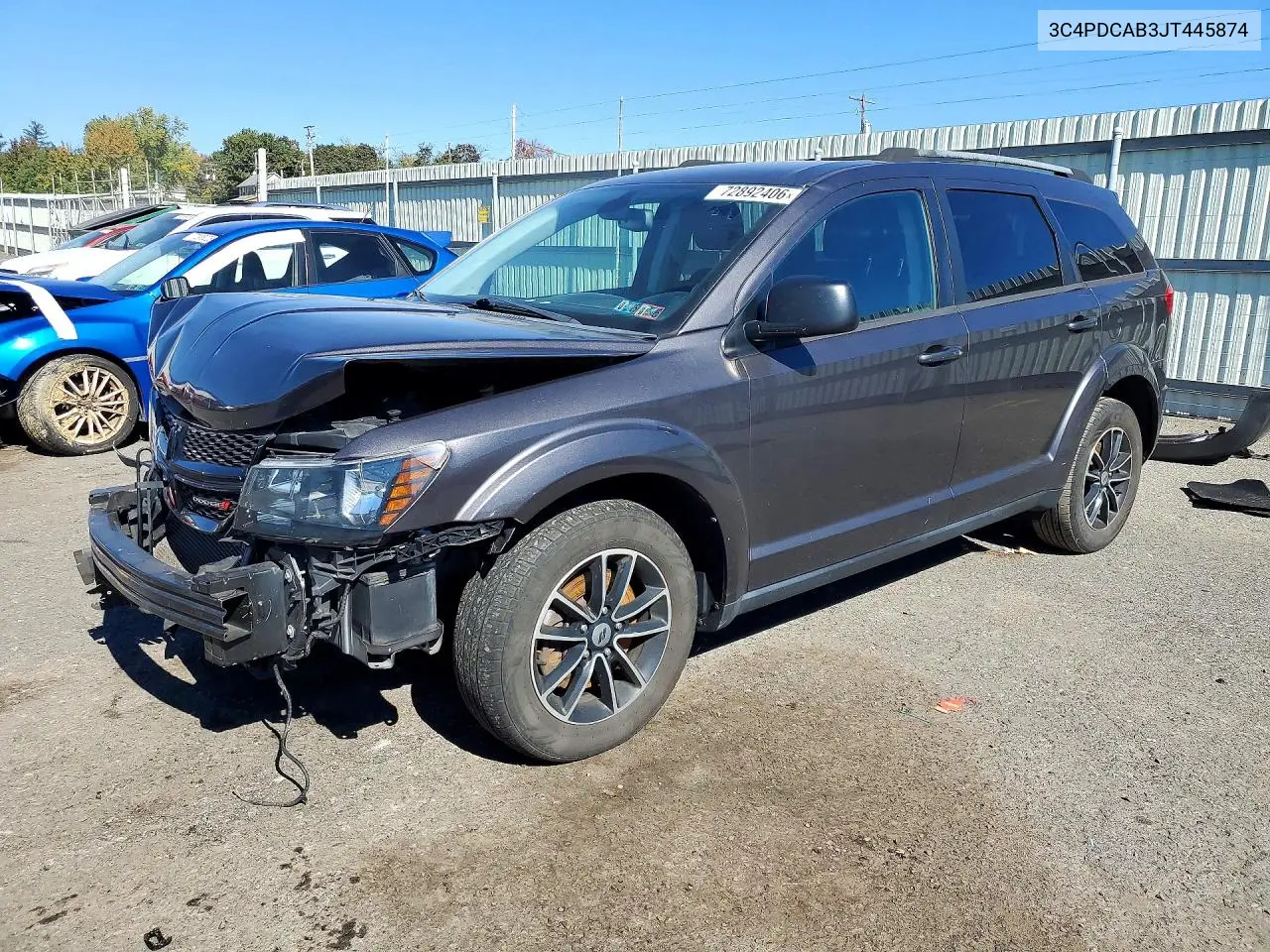 DODGE JOURNEY 2018, VIN 3C4PDCAB3JT445874
