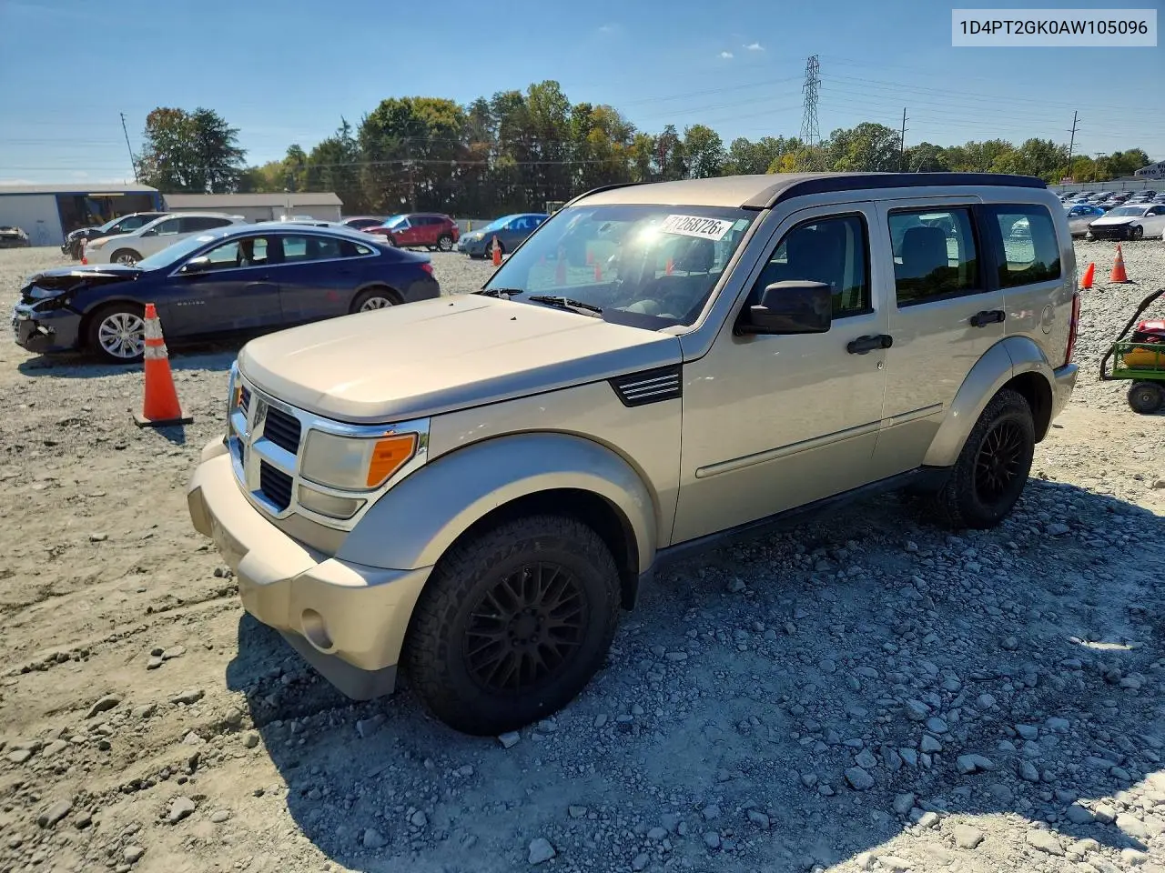 DODGE NITRO 2010, VIN 1D4PT2GK0AW105096
