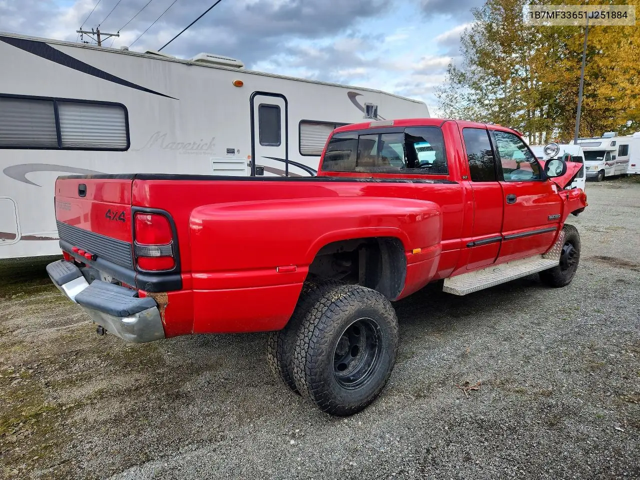 2001 DODGE RAM VIN 1B7MF33651J251884 — фото 3