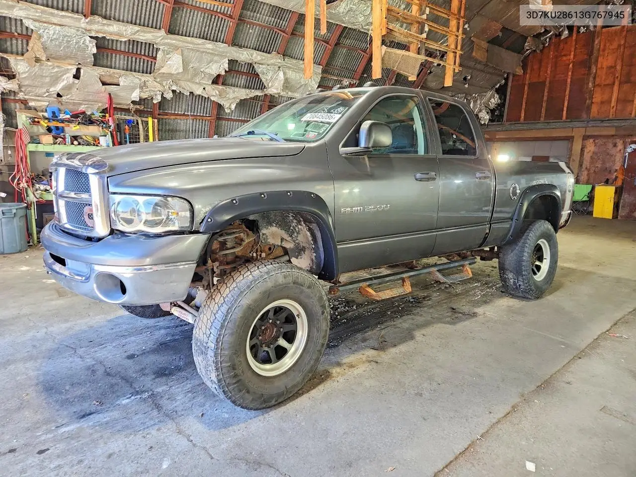 DODGE RAM 2003, VIN 3D7KU28613G767945