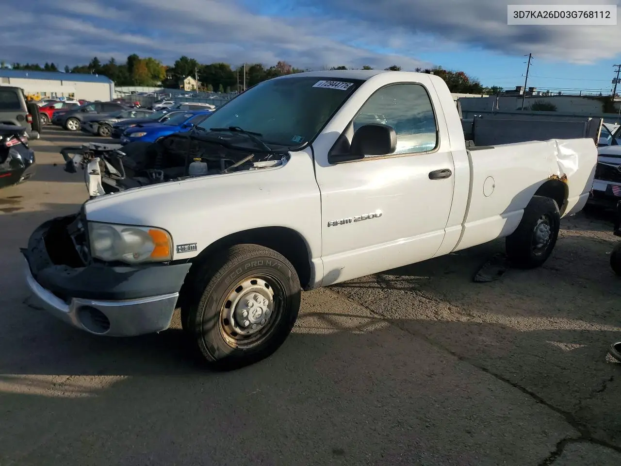 DODGE RAM 2003, VIN 3D7KA26D03G768112