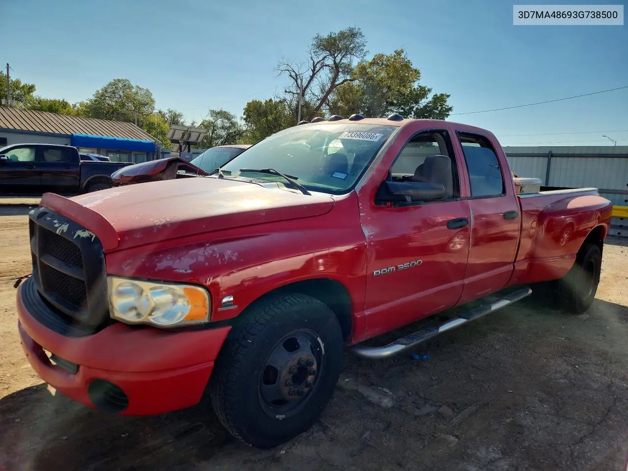 DODGE RAM 2003, VIN 3D7MA48693G738500
