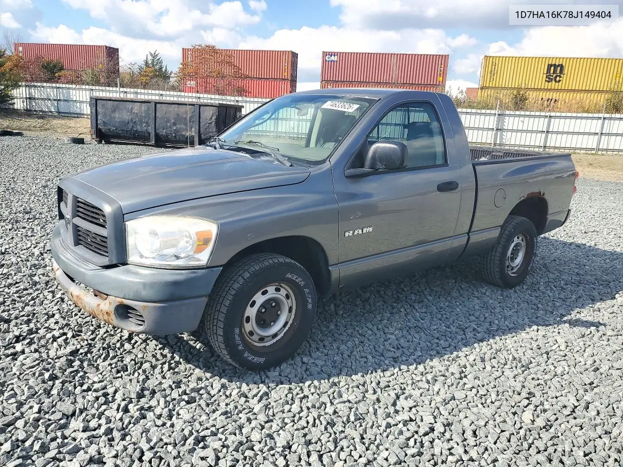 DODGE RAM 2008, VIN 1D7HA16K78J149404