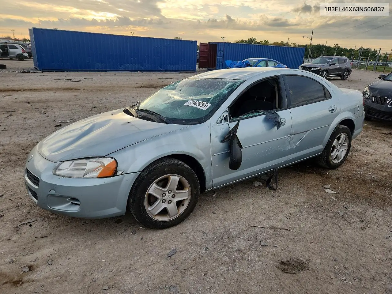 DODGE STRATUS 2003, VIN 1B3EL46X63N506837