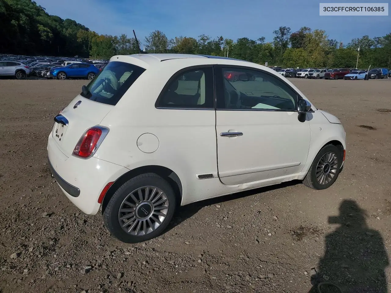 2012 FIAT 500 VIN 3C3CFFCR9CT106385 — фото 3