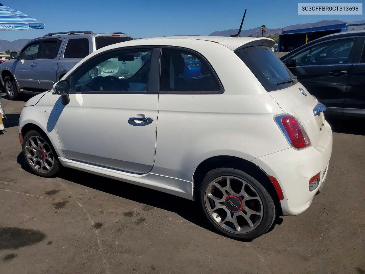 2012 FIAT 500 VIN 3C3CFFBR0CT313698 — фото 2