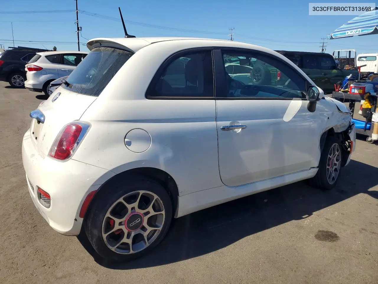 2012 FIAT 500 VIN 3C3CFFBR0CT313698 — фото 3