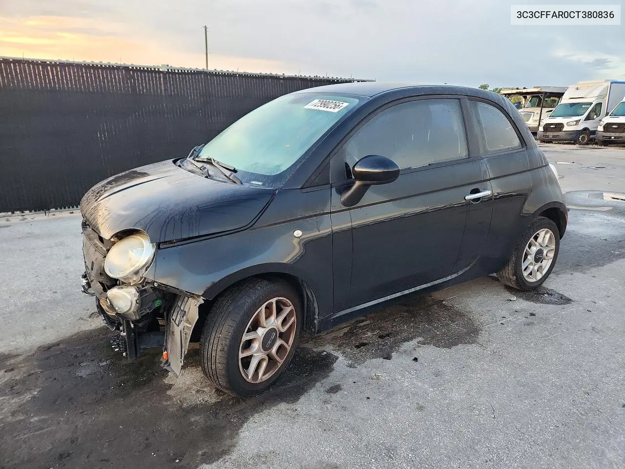 FIAT 500 2012, VIN 3C3CFFAR0CT380836
