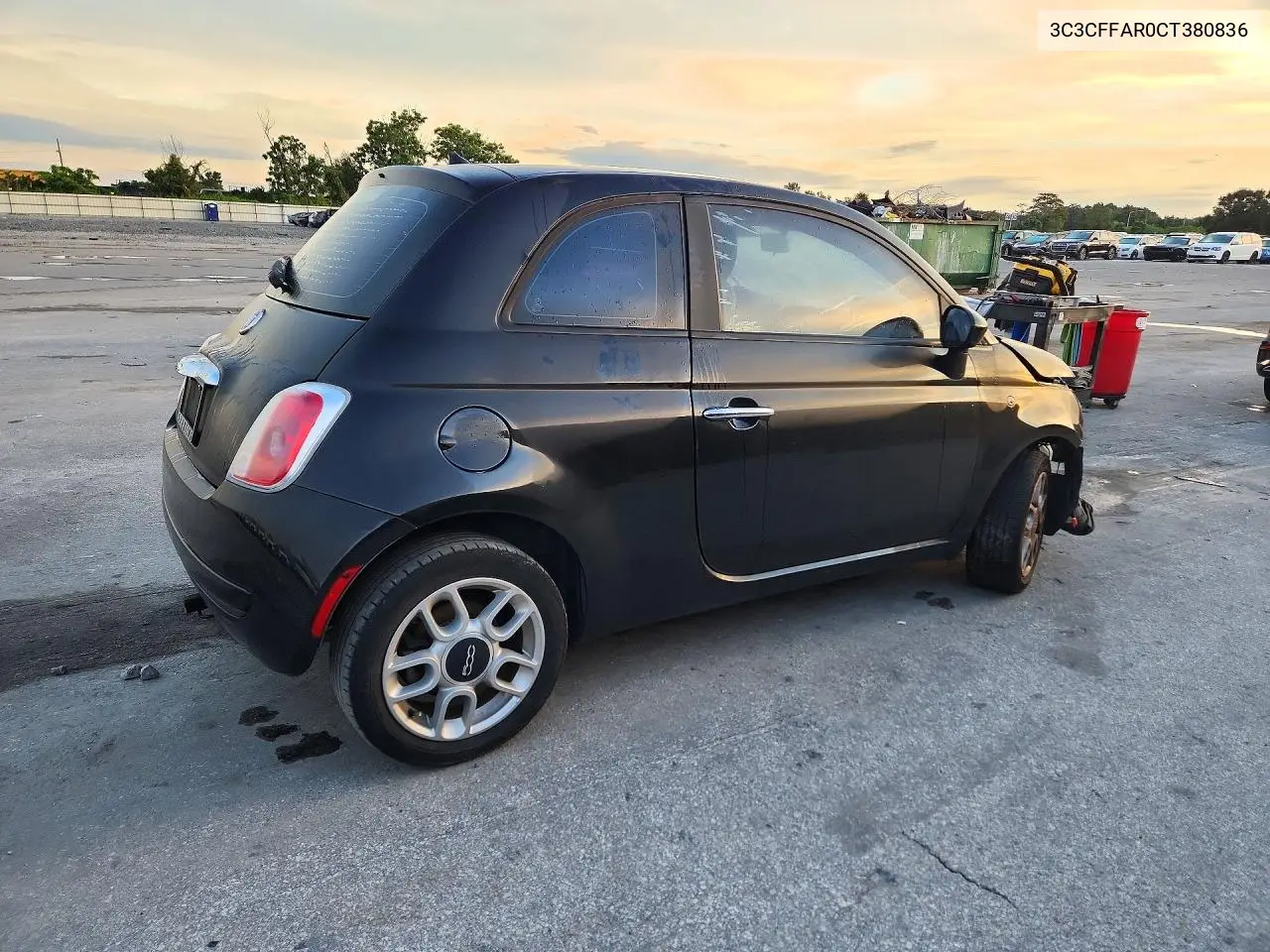 2012 FIAT 500 VIN 3C3CFFAR0CT380836 — фото 3