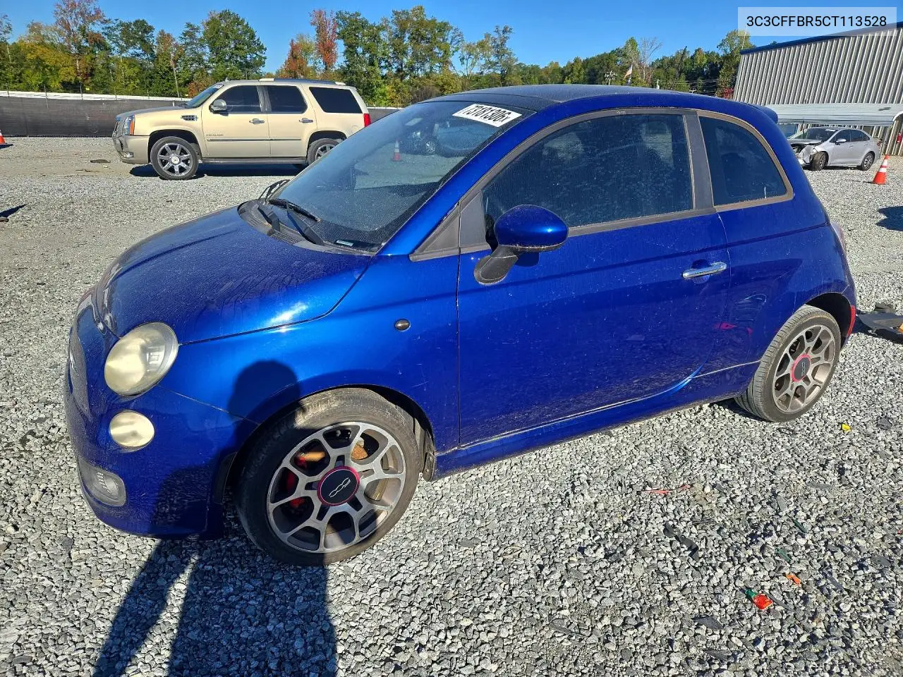 FIAT 500 2012, VIN 3C3CFFBR5CT113528