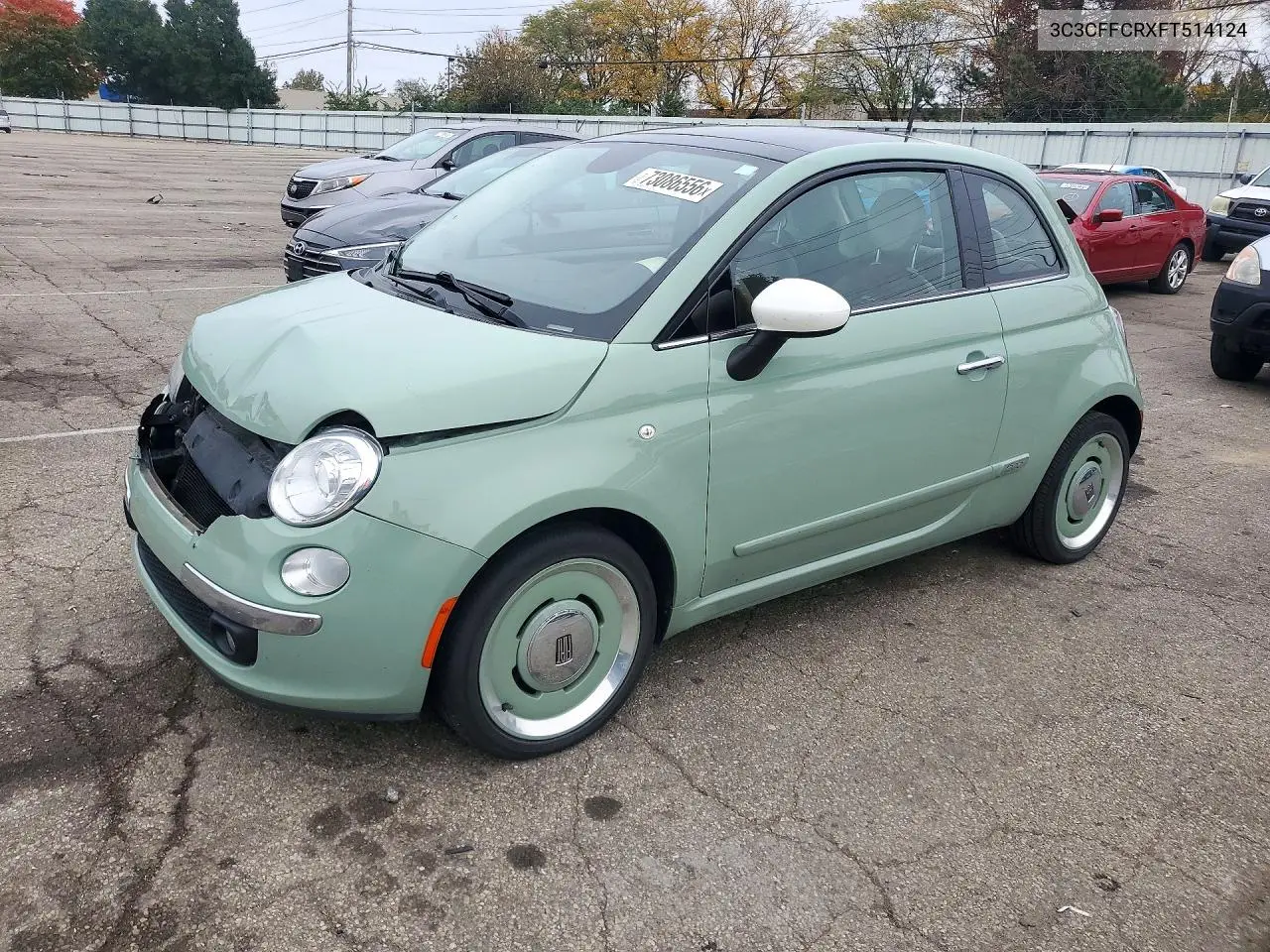 FIAT 500 2015, VIN 3C3CFFCRXFT514124