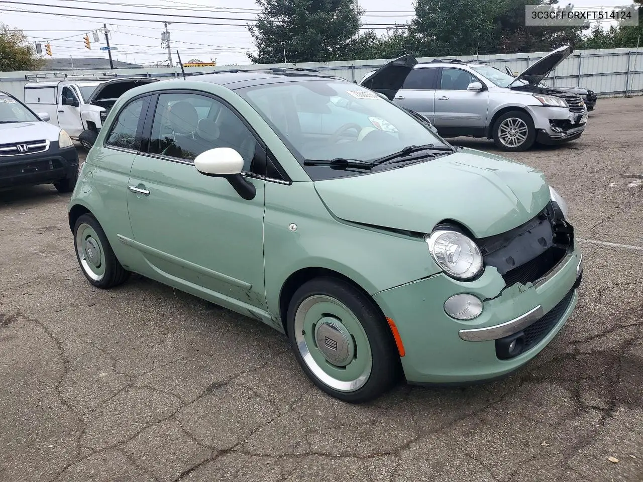 2015 FIAT 500 VIN 3C3CFFCRXFT514124 — фото 4