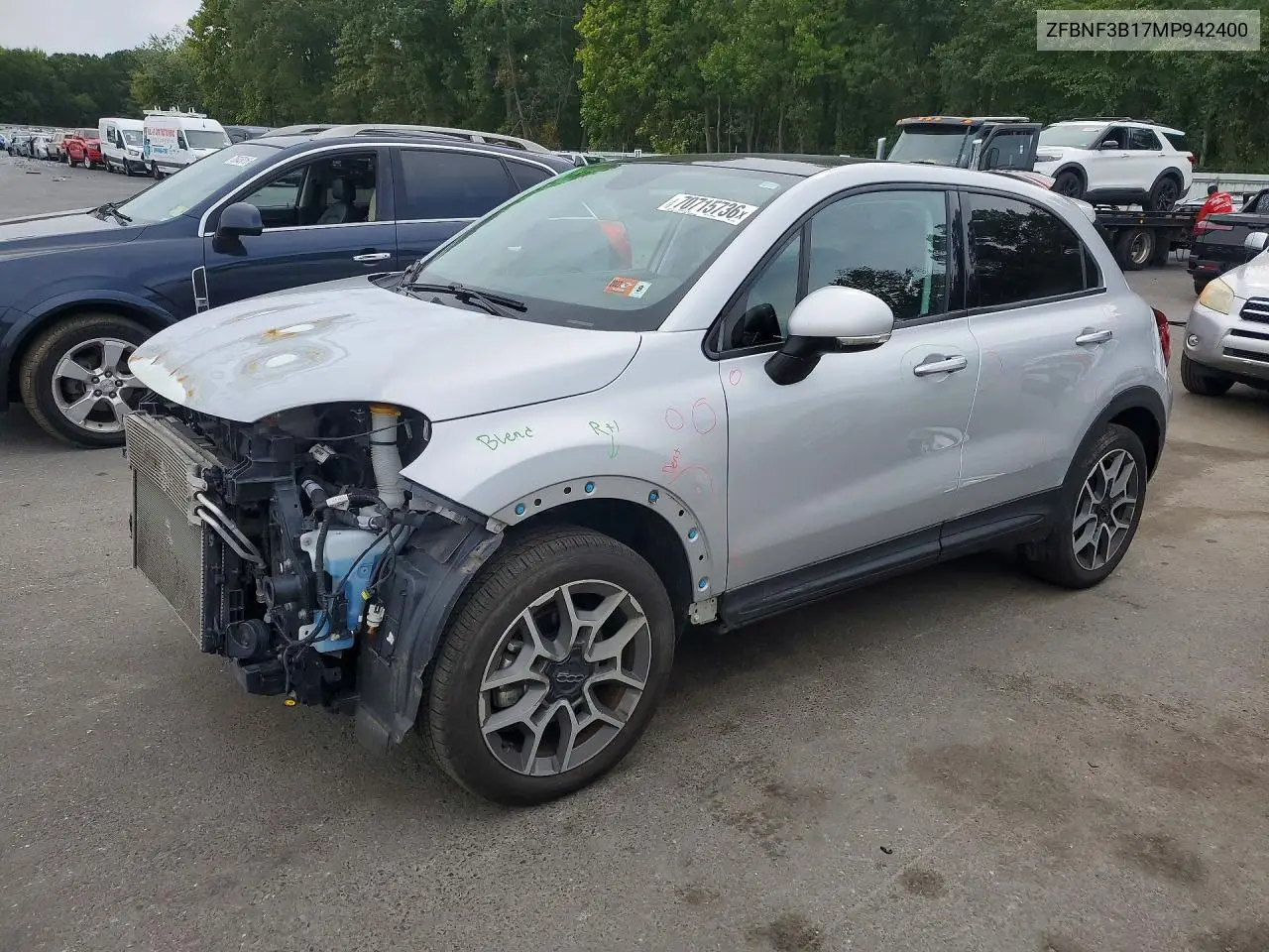 FIAT 500X 2021, VIN ZFBNF3B17MP942400